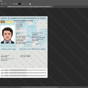 Ukraine Id Card Psd Template version 2 - high quality preview for designers