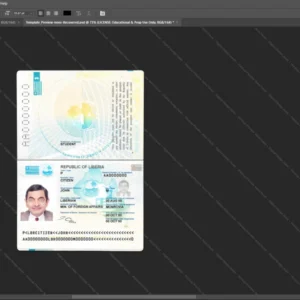 Liberia Passport Psd Template version 1 - high definition print standard