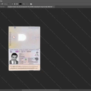Lithuania Passport Psd Template version 1 - sample view of editable text fields