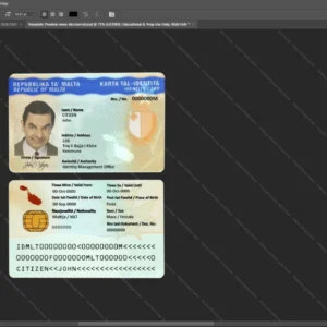 Malta Id Card Psd Template version 1 - official style layout concept