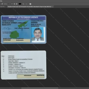 Fiji Driver License Psd Template version 1 - vector based ui elements