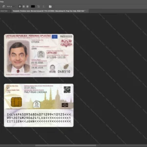 Latvia Id Card Psd Template version 2 (2021-present) - printable document prop template