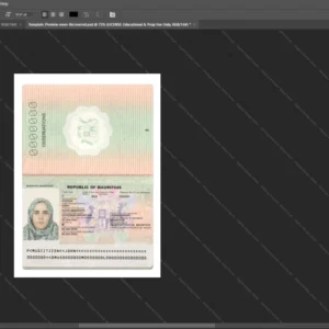 Mauritius Passport Psd Template version 1 - vector based ui elements
