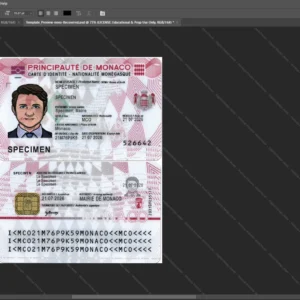 Monaco Id Card Psd Template version 1 - digital restoration project file