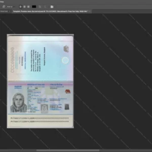 Thailand Passport Psd Template version 2 - customizable identity template view