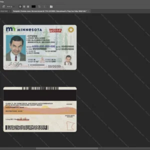 Usa Minnesota Driver License Psd Template version 1 - blank template for editing data