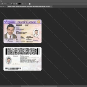 Usa Virginia Driver License Psd Template version 1 - isolated background mockup