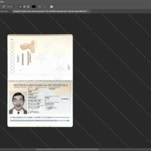 Venezuela Passport Psd Template version 1 - blank template for editing data