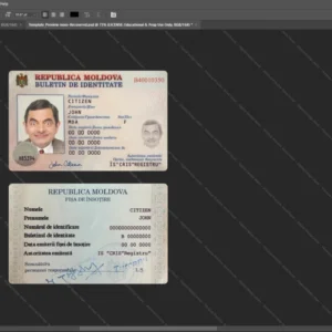 Moldova Id Card Psd Template version 2 - digital restoration project file