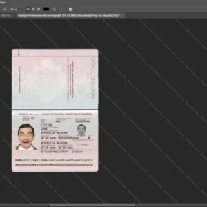 Moldova Passport Psd Template version 1 - digital restoration project file