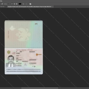 Montenegro Passport Psd Template version 1 - digital restoration project file