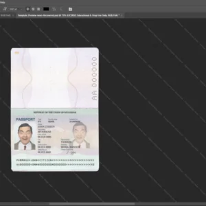 Myanmar Passport Psd Template version 1 - official style layout concept