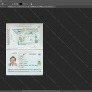 New Zealand Passport Psd Template version 2 (2009-2016) - high definition print standard