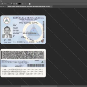 Nicaragua Id Card Psd Template version 1 - digital restoration project file