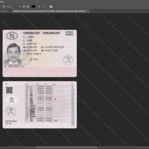 Norway Driver License Psd Template version 1 (2018-present) - cinematic prop for movie production