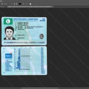 Ireland Driver License Psd Template version 2 - cinematic prop for movie production