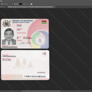 Mauritius Id Card Psd Template version 1 - graphic resource for digital artists