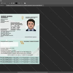 Norway Id Card Psd Template version 2 - cinematic prop for movie production