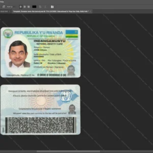 Rwanda Id Card Psd Template version 1 - vector based ui elements