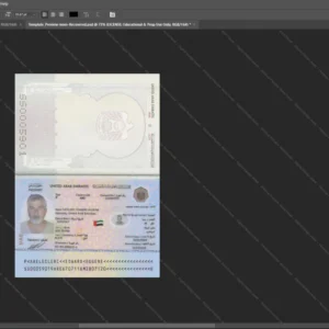 Uae United Arab Emirates Passport Psd Template version 2 - vector based ui elements