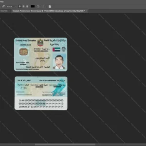 United Arab Emirates Id Card Psd Template version 1 - official style layout concept