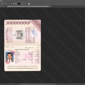 Palestine Passport Psd Template version 1 - high quality preview for designers