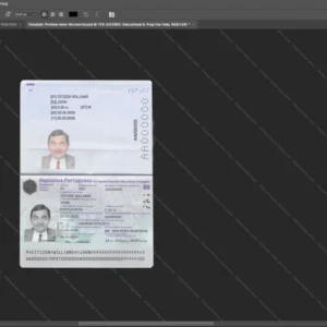 Portugal Passport Psd Template version 2 - digital restoration project file