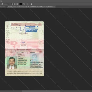 Burkina Faso Passport Psd Template version 1 (2018-present) - blank template for editing data