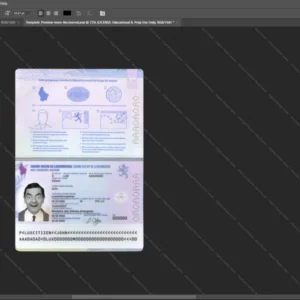 Luxembourg Passport Psd Template version 1 - isolated background mockup