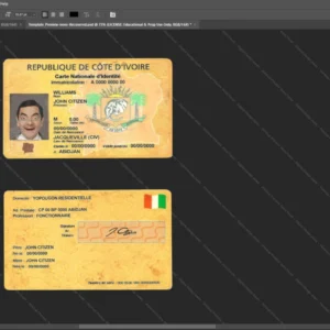 Cote Divoire Id Card Psd Template version 1 - graphic resource for digital artists
