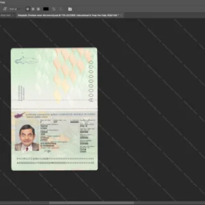 Cyprus Passport Psd Template version 1 - customizable identity template view