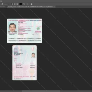 Czech Republic Id Card Psd Template version 2 - photorealistic shadow details