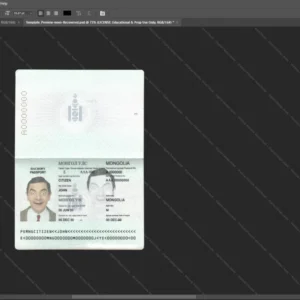 Mongolia Passport Psd Template version 1 - graphic resource for digital artists