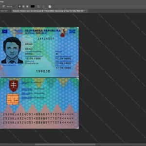 Slovakia Id Card Psd Template version 2 (2022-present) - graphic resource for digital artists