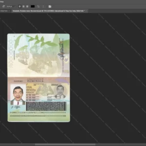 Dominica Passport Psd Template version 1 - cinematic prop for movie production