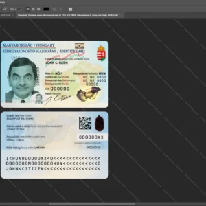 Hungary Id Card Psd Template version 1 - sample view of editable text fields