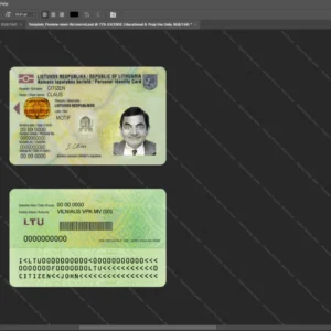 Lithuania Id Card Psd Template version 1 - high quality preview for designers