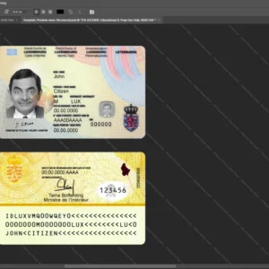 Luxembourg Id Card Psd Template version 1 - high quality preview for designers