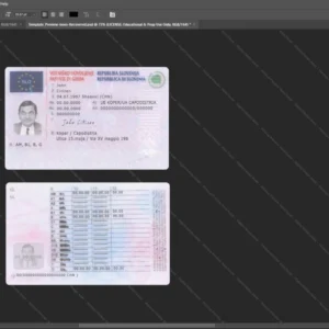 Slovenia Driver License Psd Template version 1 - detailed close-up of paper texture