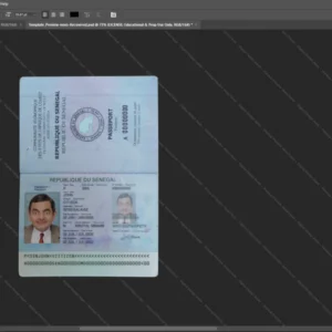 Senegal Passport Psd Template version 1 - layered smart object structure