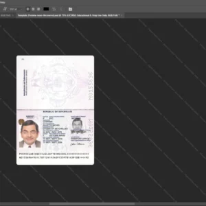 Seychelles Passport Psd Template version 1 - printable document prop template