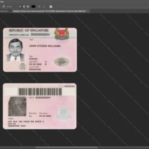 Singapore Id Card Psd Template version 1 - photorealistic shadow details