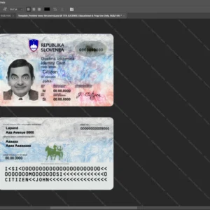 Slovenia Id Card Psd Template version 1 - fully editable photoshop layers