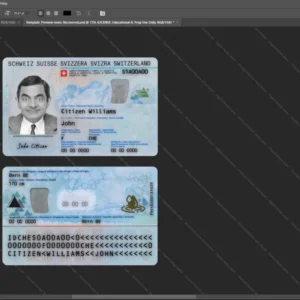 Switzerland Id Card Psd Template version 3 (1200 DPI) - professional graphic design asset