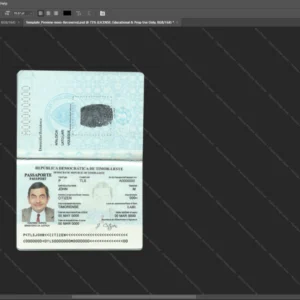 Timor Leste Passport Psd Template version 1 - digital restoration project file