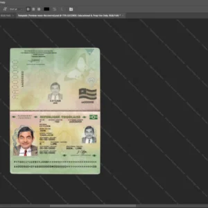 Togo Passport Psd Template version 1 - blank template for editing data