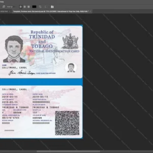 Trinidad And Tobago Id Card Psd Template version 1 - vector based ui elements