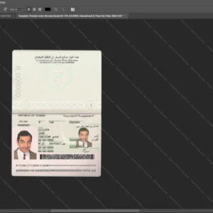 Tunisia Passport Psd Template version 1 - cinematic prop for movie production