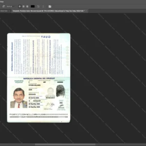 Uruguay Passport Psd Template version 1 - photorealistic shadow details