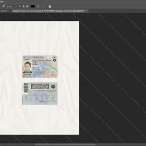 Usa Alaska Driver License Psd Template version 2 - detailed close-up of paper texture
